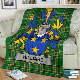 Scottish Hilliard Coat of Arms Family Crest Ireland Blanket Irish National Tartan Irish County Blanket