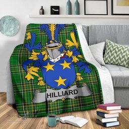 Scottish Hilliard Coat of Arms Family Crest Ireland Blanket Irish National Tartan Irish County Blanket