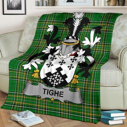Scottish Tighe or O'Teague Coat of Arms Family Crest Ireland Blanket Irish National Tartan Irish County Blanket