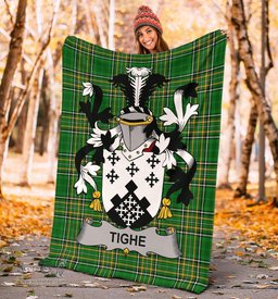 Scottish Tighe or O'Teague Coat of Arms Family Crest Ireland Blanket Irish National Tartan Irish County Blanket