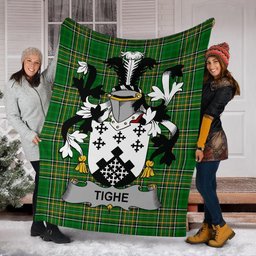 Scottish Tighe or O'Teague Coat of Arms Family Crest Ireland Blanket Irish National Tartan Irish County Blanket