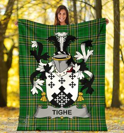 Scottish Tighe or O'Teague Coat of Arms Family Crest Ireland Blanket Irish National Tartan Irish County Blanket
