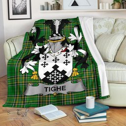Scottish Tighe or O'Teague Coat of Arms Family Crest Ireland Blanket Irish National Tartan Irish County Blanket