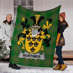 Scottish Mortimer Coat of Arms Family Crest Ireland Blanket Irish National Tartan Irish County Blanket