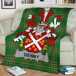 Scottish Denny Coat of Arms Family Crest Ireland Blanket Irish National Tartan Irish County Blanket