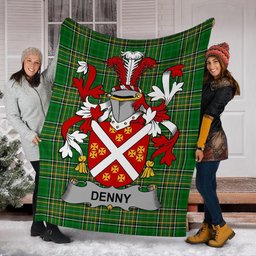 Scottish Denny Coat of Arms Family Crest Ireland Blanket Irish National Tartan Irish County Blanket