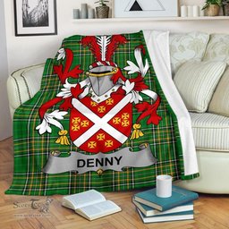 Scottish Denny Coat of Arms Family Crest Ireland Blanket Irish National Tartan Irish County Blanket