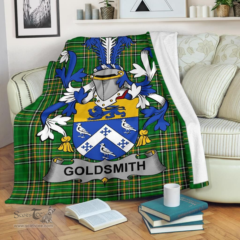 Scottish Goldsmith Coat of Arms Family Crest Ireland Blanket Irish National Tartan Irish County Blanket