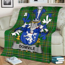 Scottish Domvile Coat of Arms Family Crest Ireland Blanket Irish National Tartan Irish County Blanket