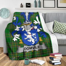 Scottish Domvile Coat of Arms Family Crest Ireland Blanket Irish National Tartan Irish County Blanket