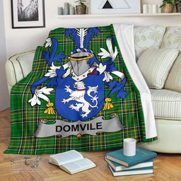 Scottish Domvile Coat of Arms Family Crest Ireland Blanket Irish National Tartan Irish County Blanket