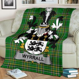 Scottish Wyrrall Coat of Arms Family Crest Ireland Blanket Irish National Tartan Irish County Blanket