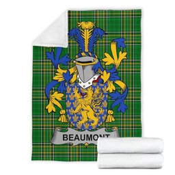 Scottish Beaumont Coat of Arms Family Crest Ireland Blanket Irish National Tartan Irish County Blanket