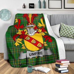 Scottish Umfre Coat of Arms Family Crest Ireland Blanket Irish National Tartan Irish County Blanket