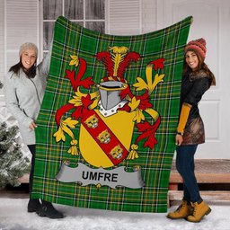 Scottish Umfre Coat of Arms Family Crest Ireland Blanket Irish National Tartan Irish County Blanket