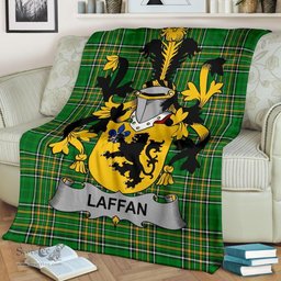 Scottish Laffan Coat of Arms Family Crest Ireland Blanket Irish National Tartan Irish County Blanket