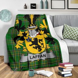 Scottish Laffan Coat of Arms Family Crest Ireland Blanket Irish National Tartan Irish County Blanket