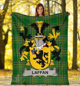 Scottish Laffan Coat of Arms Family Crest Ireland Blanket Irish National Tartan Irish County Blanket