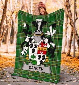 Scottish Dancer Coat of Arms Family Crest Ireland Blanket Irish National Tartan Irish County Blanket
