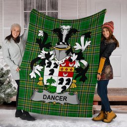 Scottish Dancer Coat of Arms Family Crest Ireland Blanket Irish National Tartan Irish County Blanket