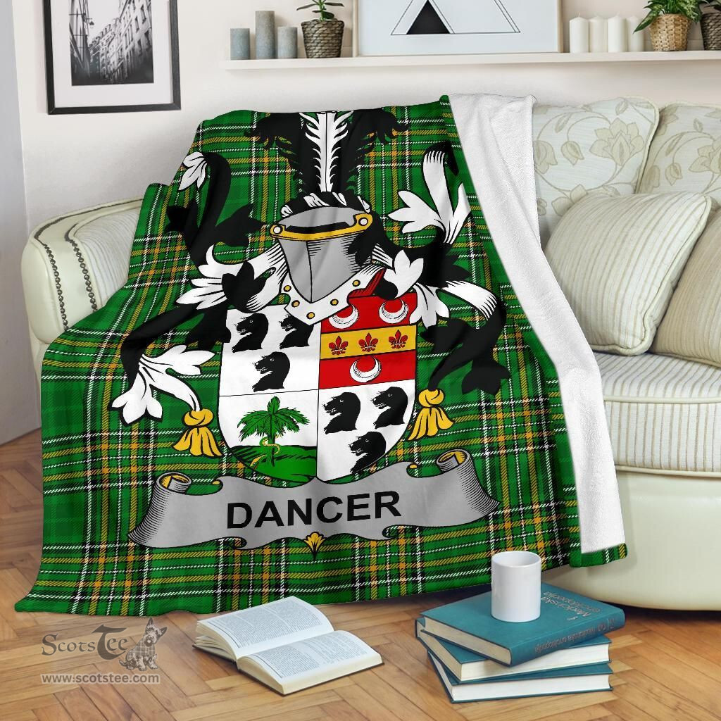 Scottish Dancer Coat of Arms Family Crest Ireland Blanket Irish National Tartan Irish County Blanket