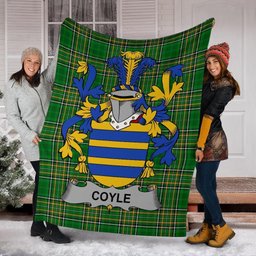 Scottish Coyle or McCoyle Coat of Arms Family Crest Ireland Blanket Irish National Tartan Irish County Blanket
