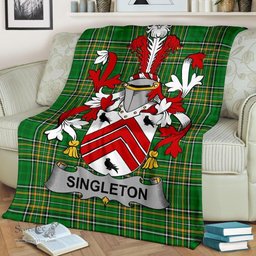 Scottish Singleton Coat of Arms Family Crest Ireland Blanket Irish National Tartan Irish County Blanket