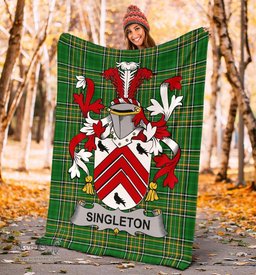 Scottish Singleton Coat of Arms Family Crest Ireland Blanket Irish National Tartan Irish County Blanket