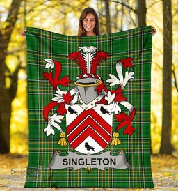 Scottish Singleton Coat of Arms Family Crest Ireland Blanket Irish National Tartan Irish County Blanket