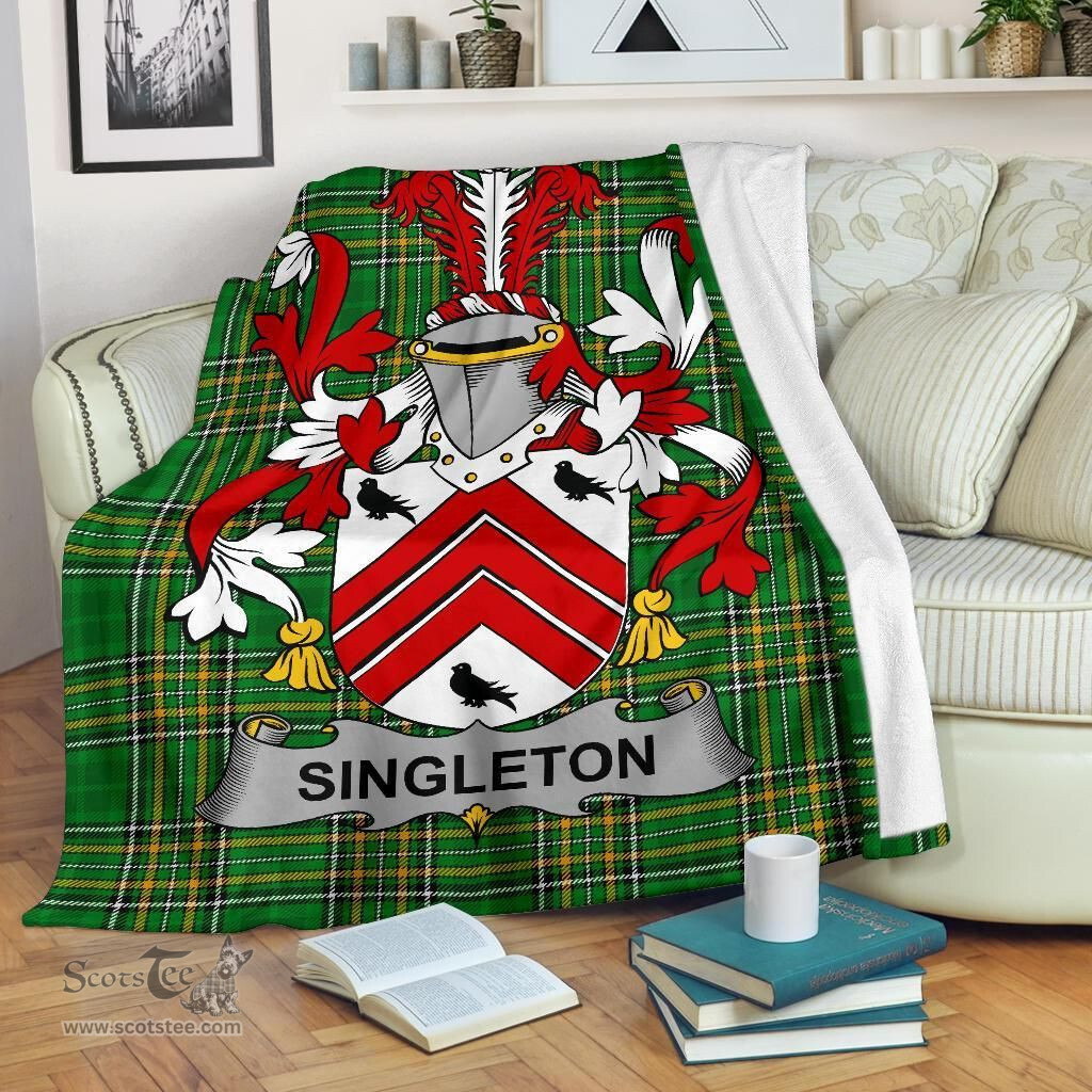 Scottish Singleton Coat of Arms Family Crest Ireland Blanket Irish National Tartan Irish County Blanket
