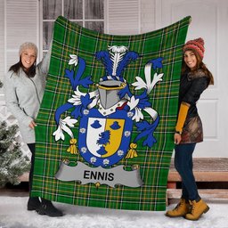 Scottish Ennis Coat of Arms Family Crest Ireland Blanket Irish National Tartan Irish County Blanket
