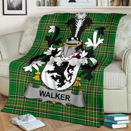 Scottish Walker Coat of Arms Family Crest Ireland Blanket Irish National Tartan Irish County Blanket
