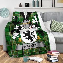 Scottish Walker Coat of Arms Family Crest Ireland Blanket Irish National Tartan Irish County Blanket