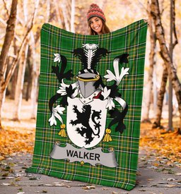 Scottish Walker Coat of Arms Family Crest Ireland Blanket Irish National Tartan Irish County Blanket
