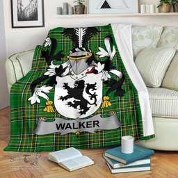 Scottish Walker Coat of Arms Family Crest Ireland Blanket Irish National Tartan Irish County Blanket