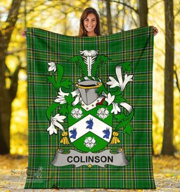 Scottish Colinson Coat of Arms Family Crest Ireland Blanket Irish National Tartan Irish County Blanket
