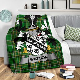Scottish Watson Coat of Arms Family Crest Ireland Blanket Irish National Tartan Irish County Blanket