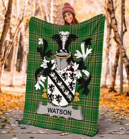 Scottish Watson Coat of Arms Family Crest Ireland Blanket Irish National Tartan Irish County Blanket