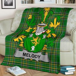 Scottish Melody or O'Moledy Coat of Arms Family Crest Ireland Blanket Irish National Tartan Irish County Blanket