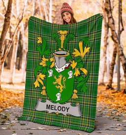 Scottish Melody or O'Moledy Coat of Arms Family Crest Ireland Blanket Irish National Tartan Irish County Blanket
