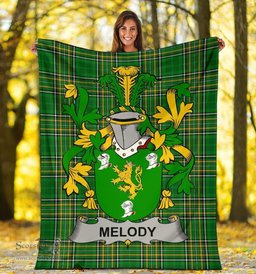 Scottish Melody or O'Moledy Coat of Arms Family Crest Ireland Blanket Irish National Tartan Irish County Blanket