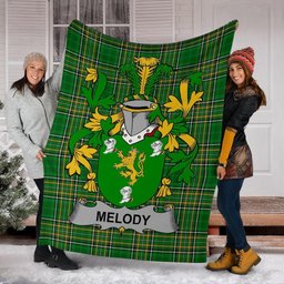 Scottish Melody or O'Moledy Coat of Arms Family Crest Ireland Blanket Irish National Tartan Irish County Blanket