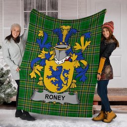 Scottish Roney or O'Rooney Coat of Arms Family Crest Ireland Blanket Irish National Tartan Irish County Blanket