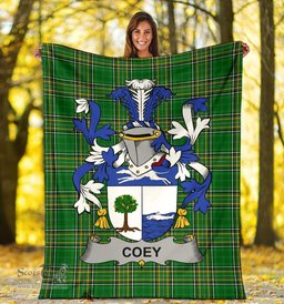 Scottish Coey or McCoey Coat of Arms Family Crest Ireland Blanket Irish National Tartan Irish County Blanket