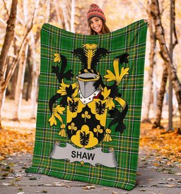Scottish Shaw Coat of Arms Family Crest Ireland Blanket Irish National Tartan Irish County Blanket