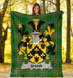 Scottish Shaw Coat of Arms Family Crest Ireland Blanket Irish National Tartan Irish County Blanket
