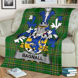 Scottish Bagnall Coat of Arms Family Crest Ireland Blanket Irish National Tartan Irish County Blanket