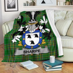 Scottish Sharpe Coat of Arms Family Crest Ireland Blanket Irish National Tartan Irish County Blanket