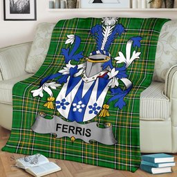 Scottish Ferris Coat of Arms Family Crest Ireland Blanket Irish National Tartan Irish County Blanket