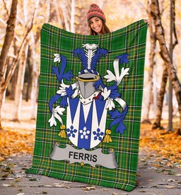 Scottish Ferris Coat of Arms Family Crest Ireland Blanket Irish National Tartan Irish County Blanket